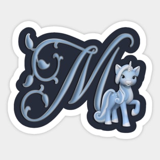 Monogram M Custom Unicorn Sticker